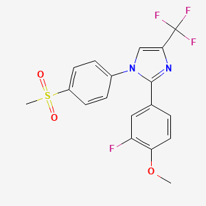1h-Imidazole,2-(3-fluoro-4-methoxyphenyl)-1-[4-(methylsulfonyl)phenyl]-4-(trifluoromethyl)-