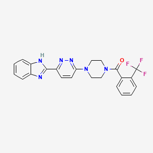 molecular formula C23H19F3N6O B8492333 Piperazine,1-[6-(1h-benzo[d]imidazol-2-yl)-3-pyridazinyl]-4-[2-(trifluoromethyl)benzoyl]- 