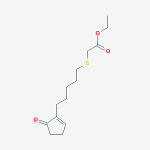 molecular formula C14H22O3S B8492363 Ethyl {[5-(5-oxocyclopent-1-en-1-yl)pentyl]sulfanyl}acetate CAS No. 62408-07-5