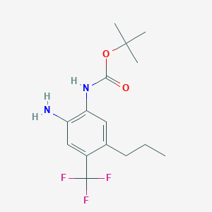 molecular formula C15H21F3N2O2 B8492372 Carbamic acid,[2-amino-5-propyl-4-(trifluoromethyl)phenyl]-,1,1-dimethylethyl ester 