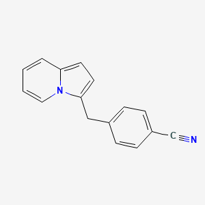 molecular formula C16H12N2 B8492563 4-[(Indolizin-3-yl)methyl]benzonitrile CAS No. 501948-43-2