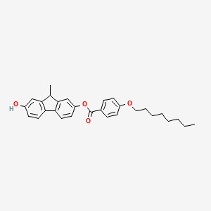 B8492575 7-Hydroxy-9-methyl-9H-fluoren-2-YL 4-(octyloxy)benzoate CAS No. 872984-88-8