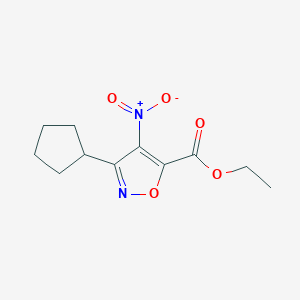 Ethyl 3-cyclopentyl-4-nitro-isoxazole-5-carboxylate
