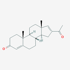 molecular formula C21H28O2 B084927 (8S,9S,10R,13S,14S)-16-Acetyl-10,13-dimethyl-1,2,6,7,8,9,11,12,14,15-decahydrocyclopenta[a]phenanthren-3-one CAS No. 14508-12-4