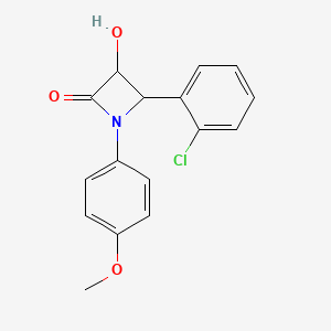 molecular formula C16H14ClNO3 B8492727 4-(2-Chlorophenyl)-3-hydroxy-1-(4-methoxyphenyl)azetidin-2-one CAS No. 847201-60-9