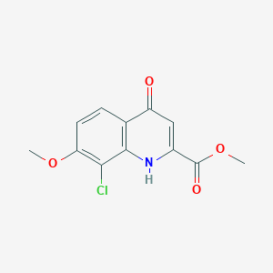 molecular formula C12H10ClNO4 B8492740 Methyl 8-chloro-4-hydroxy-7-methoxyquinoline-2-carboxylate 