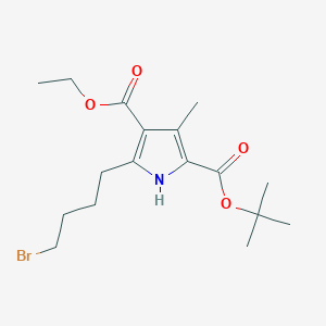 molecular formula C17H26BrNO4 B8492794 5-(4-bromo-butyl)-3-methyl-1H-pyrrole-2,4-dicarboxylic acid 2-tert-butyl ester 4-ethyl ester 