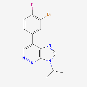 molecular formula C14H12BrFN4 B8492867 6-(3-Bromo-4-fluorophenyl)-9-isopropyl-9H-imidazo[4,5-c]pyridazine 