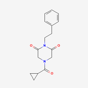 molecular formula C16H18N2O3 B8492888 4-(Cyclopropanecarbonyl)-1-(2-phenylethyl)piperazine-2,6-dione CAS No. 88519-12-4