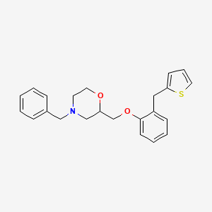 4-Benzyl-2-({2-[(thiophen-2-yl)methyl]phenoxy}methyl)morpholine