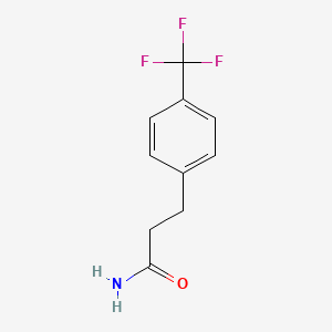 molecular formula C10H10F3NO B8493155 Benzenepropanamide, 4-(trifluoromethyl)- 