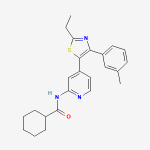 molecular formula C24H27N3OS B8493335 N-[4-[2-Ethyl-4-(3-methylphenyl)-1,3-thiazol-5-YL]-2-pyridyl]cyclohexanecarboxamide CAS No. 365429-07-8
