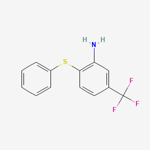 molecular formula C13H10F3NS B8493822 2-(Phenylsulfanyl)-5-(trifluoromethyl)aniline 