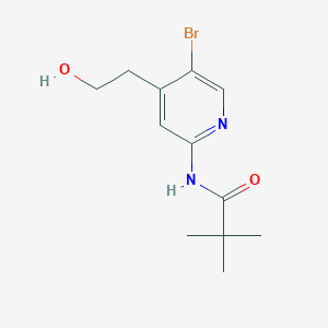 molecular formula C12H17BrN2O2 B8493884 N-[5-bromo-4-(2-hydroxyethyl)pyridin-2-yl]-2,2-dimethylpropanamide 