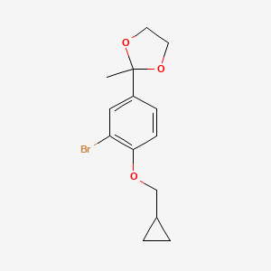 2-[3-Bromo-4-(cyclopropylmethoxy)phenyl]-2-methyl-1,3-dioxolane