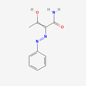 molecular formula C10H11N3O2 B8493933 Butanamide, 3-oxo-2-(phenylhydrazono)- 
