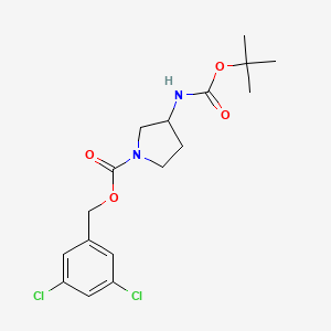 molecular formula C17H22Cl2N2O4 B8494063 (3,5-dichlorophenyl)methyl 3-[(2-methylpropan-2-yl)oxycarbonylamino]pyrrolidine-1-carboxylate 