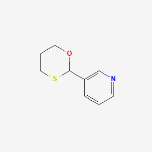 molecular formula C9H11NOS B8494100 3-(1,3-oxathian-2-yl)pyridine 