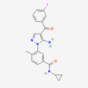 3-(5-amino-4-(3-iodobenzoyl)-1H-pyrazol-1-yl)-N-cyclopropyl-4-methylbenzamide