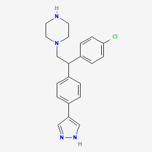1-{2-(4-Chloro-phenyl)-2-[4-(1H-pyrazol-4-yl)-phenyl]-ethyl}-piperazine