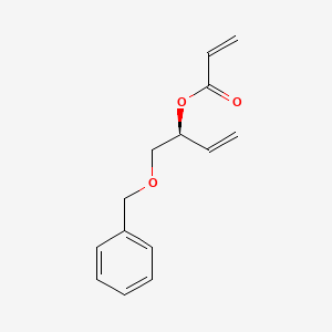 molecular formula C14H16O3 B8494391 2-Propenoic acid, (1S)-1-[(phenylmethoxy)methyl]-2-propen-1-yl ester 