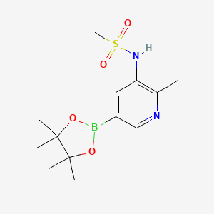 molecular formula C13H21BN2O4S B8494438 N-[2-methyl-5-(4,4,5,5-tetramethyl-1,3,2-dioxaborolan-2-yl)pyridin-3-yl]methanesulfonamide 