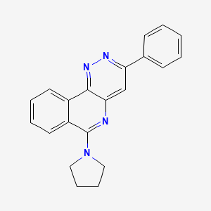 molecular formula C21H18N4 B8494474 Pyridazino(4,3-c)isoquinoline, 3-phenyl-6-(1-pyrrolidinyl)- CAS No. 96826-01-6