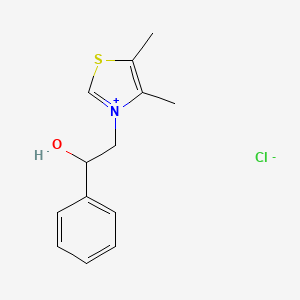 molecular formula C13H16ClNOS B8494590 Thiazolium, 3-(2-hydroxy-2-phenylethyl)-4,5-dimethyl-, chloride CAS No. 356759-42-7