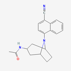 molecular formula C20H21N3O B8494613 Acetamide, N-[8-(4-cyano-1-naphthalenyl)-8-azabicyclo[3.2.1]oct-3-yl]- CAS No. 870890-29-2