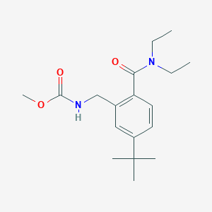 molecular formula C18H28N2O3 B8494696 Methyl 5-tert-Butyl-2-(diethylcarbamoyl)benzylcarbamate 
