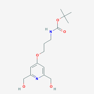 molecular formula C15H24N2O5 B8494702 tert-butyl N-[3-[2,6-bis(hydroxymethyl)pyridin-4-yl]oxypropyl]carbamate 