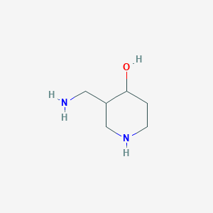 molecular formula C6H14N2O B8494800 3-(Aminomethyl)piperidin-4-ol 