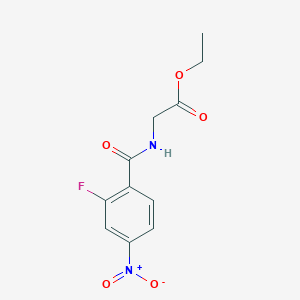 molecular formula C11H11FN2O5 B8495076 ethyl N-(2-fluoro-4-nitrobenzoyl)glycinate 