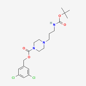 3,5-Dichlorobenzyl 4-(3-(tert-butoxycarbonylamino)propyl)piperazine-1-carboxylate