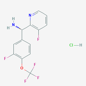 molecular formula C13H10ClF5N2O B8495365 (S)-(3-fluoro-4-(trifluoromethoxy)phenyl)(3-fluoropyridin-2-yl)methanamine hydrochloride 