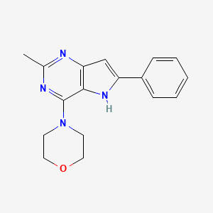 molecular formula C17H18N4O B8495401 5H-Pyrrolo(3,2-d)pyrimidine, 2-methyl-4-(4-morpholinyl)-6-phenyl- CAS No. 114685-14-2