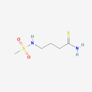 molecular formula C5H12N2O2S2 B8495519 4-Methanesulfonylamino-thiobutyramide 