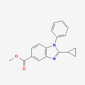 molecular formula C18H16N2O2 B8495701 methyl 2-cyclopropyl-1-phenylbenzimidazole-5-carboxylate 