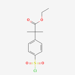 Ethyl 2-(4-(chlorosulfonyl)phenyl)-2-methylpropanoate