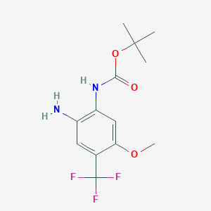 molecular formula C13H17F3N2O3 B8495821 Carbamic acid,n-[2-amino-5-methoxy-4-(trifluoromethyl)phenyl]-,1,1-dimethylethyl ester 