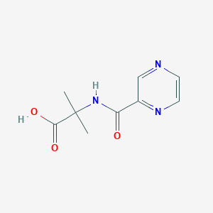molecular formula C9H11N3O3 B8495929 2-Methyl-2-[(pyrazin-2-ylcarbonyl)amino]propanoic acid 