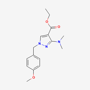molecular formula C16H21N3O3 B8496162 ethyl 3-(dimethylamino)-1-[(4-methoxyphenyl)methyl]pyrazole-4-carboxylate 