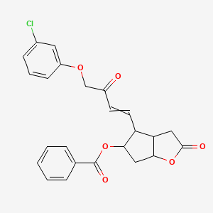 molecular formula C24H21ClO6 B8496254 5-benzoyloxy-4-[4-(3-chlorophenoxy)-3-oxo-1-butenyl]-hexahydro-2H-cyclopenta[b]furan-2-one 