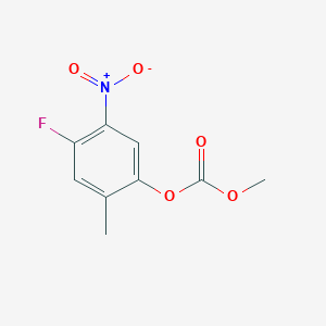molecular formula C9H8FNO5 B8496383 2-Fluoro-5-methoxycarbonyloxy-4-methylnitrobenzene 