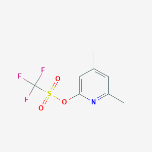 molecular formula C8H8F3NO3S B8496543 2-Trifluoromethanesulfonyloxy-4,6-dimethylpyridine 