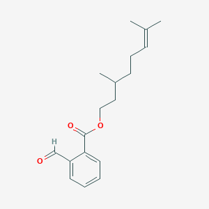 molecular formula C18H24O3 B8497091 Benzoic acid, 2-formyl-, 3,7-dimethyl-6-octenyl ester CAS No. 298712-21-7