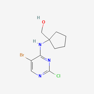 molecular formula C10H13BrClN3O B8497178 [1-(5-Bromo-2-chloro-pyrimidin-4-ylamino)-cyclopentyl]-methanol 