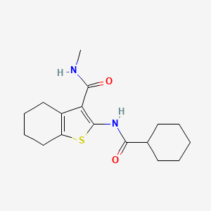 molecular formula C17H24N2O2S B8497258 2-(cyclohexanecarboxamido)-N-methyl-4,5,6,7-tetrahydrobenzo[b]thiophene-3-carboxamide 