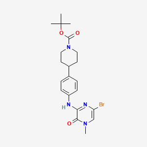molecular formula C21H27BrN4O3 B8497266 tert-butyl 4-[4-[(6-bromo-4-methyl-3-oxopyrazin-2-yl)amino]phenyl]piperidine-1-carboxylate 