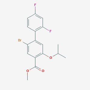 molecular formula C17H15BrF2O3 B8497274 Methyl 2-bromo-2',4'-difluoro-5-isopropoxybiphenyl-4-carboxylate 
